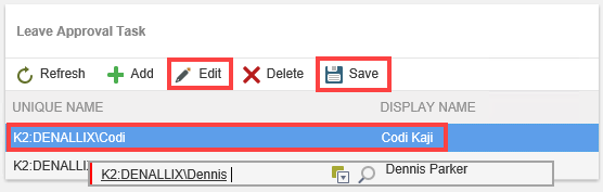 Edit Task Recipient