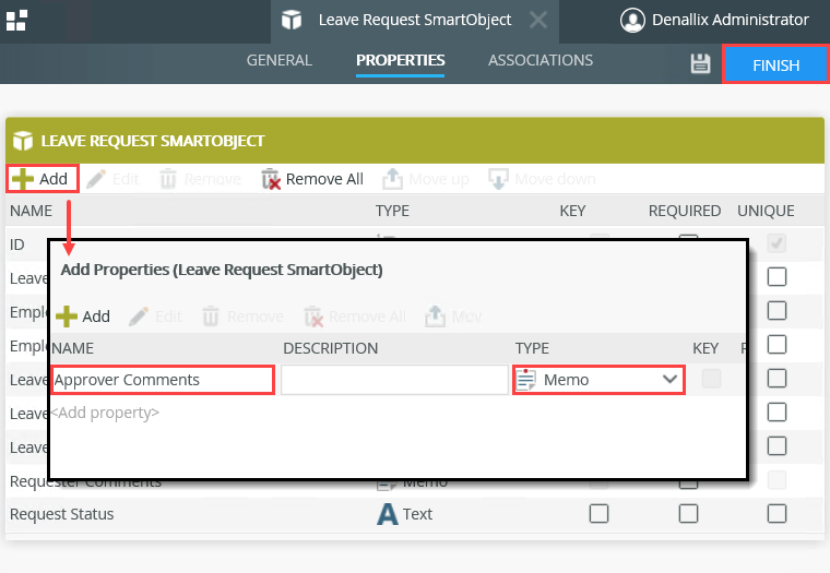The Leave Request SmartObject with Approver Comments
