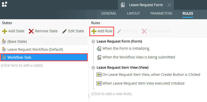 Adding a New Rule for the Workflow Task State