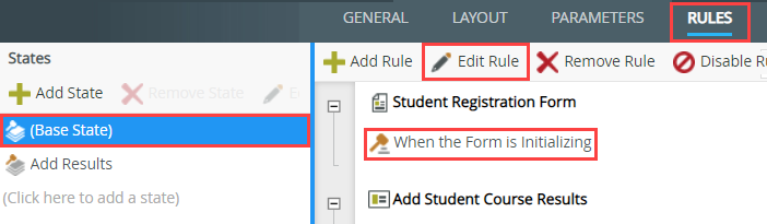 Edit Form Initializing Rule