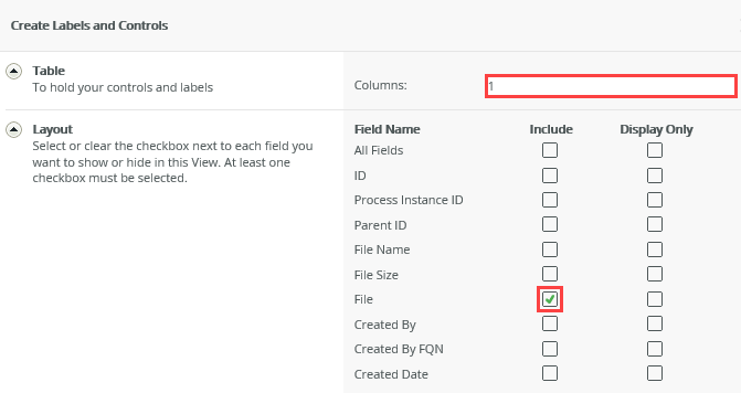 Change Columns Select File