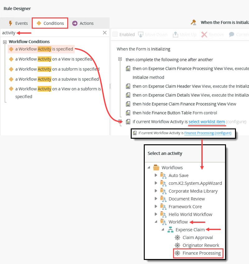 Specify Worklist Activity