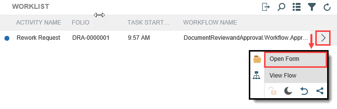 Open Worklist Form