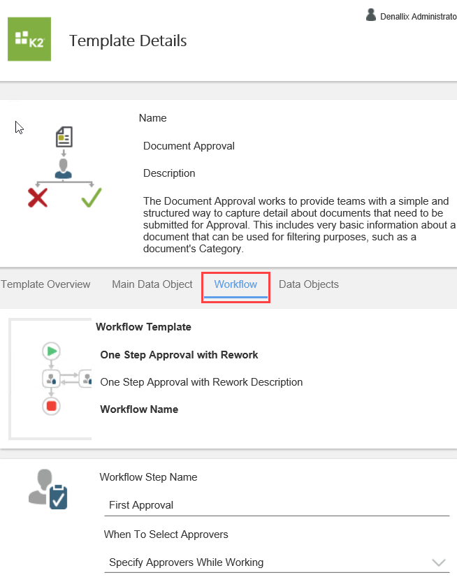 Default Workflow for Document Approval Template Type