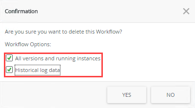 Workflow Delete Confirmation