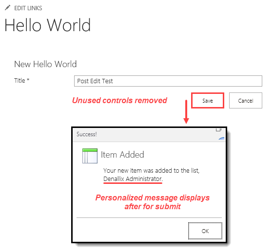 The Customize Hello World Form