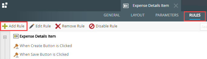 Edit View Initialize Rule