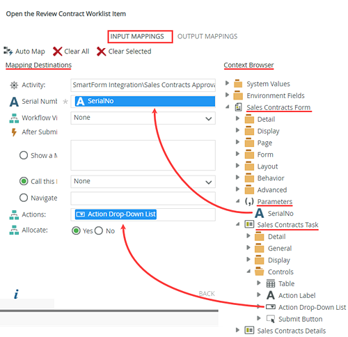 Input Mappings Open Worklist Item