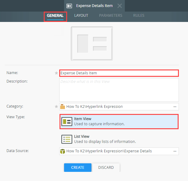 Generate Expense Details Item View