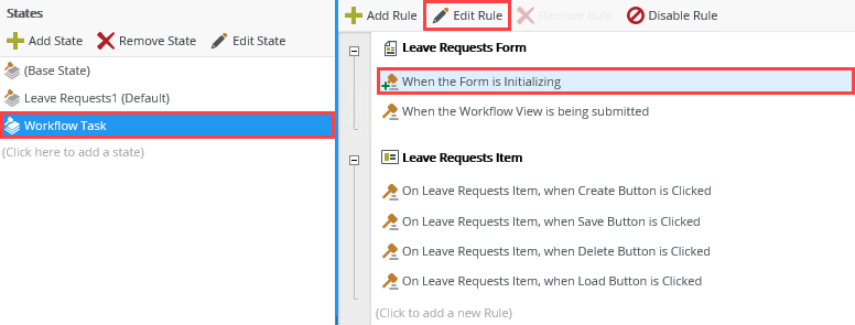 Edit Workflow Task State Rule