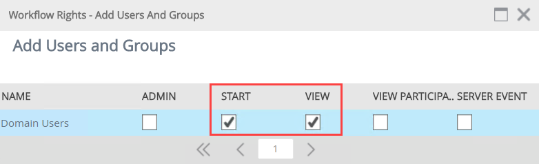 Workflow Rights - Start and View Options