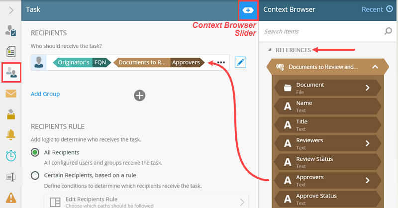 Use a Reference for a Recipient