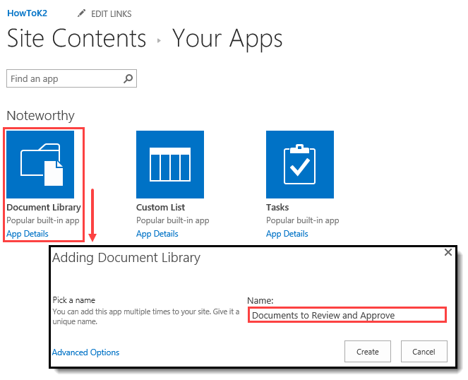 Name Document Library