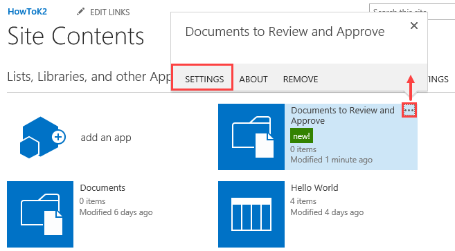 Document Library Settings