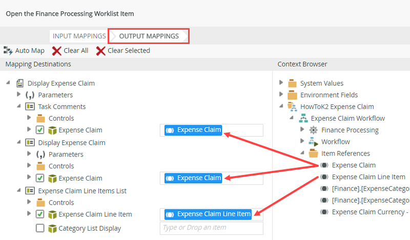 Mapping Item Reference for Worklist Item