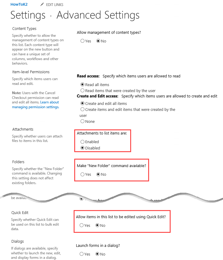 Configure Advanced Properties