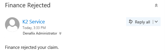 Finance Rejected Email