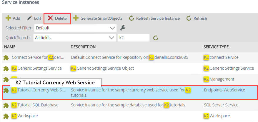 Delete Service Instance