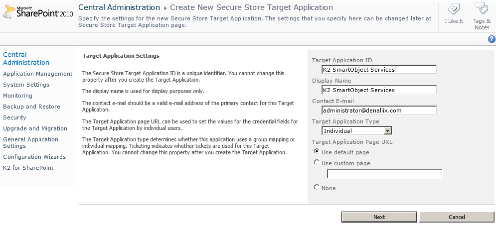 SharePoint Central administration