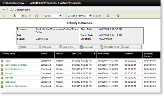 Activity Instances Report