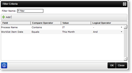 FilterCriteriaItem dialog box