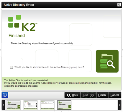 AD Wizard - Add Members to a Group Finished Screen