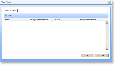 FilterCriteria window