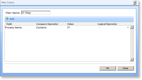 FilterCriteriaItem dialog box