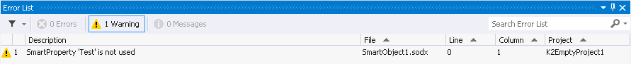 SmartObject Deploy Warning