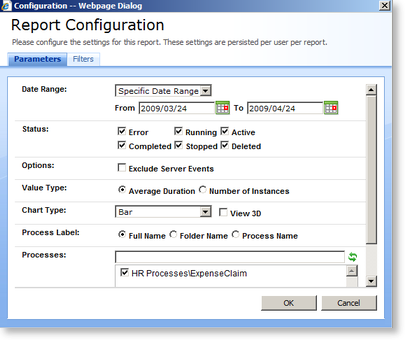 Process Information Report Configuration - Parameters