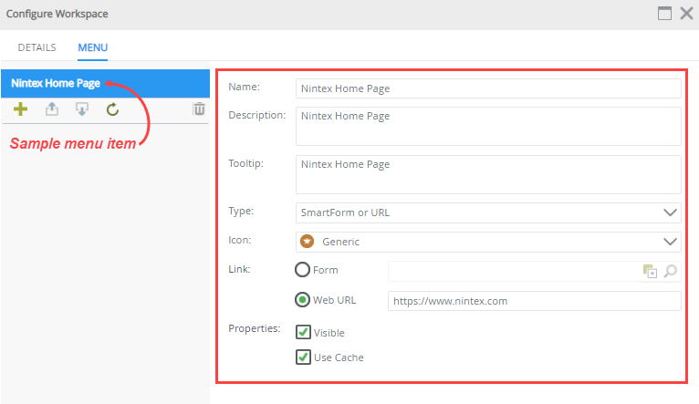 Complete Menu Fields