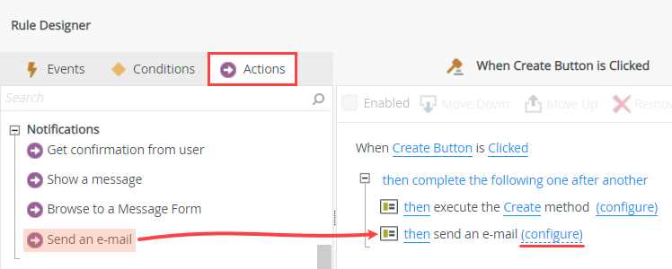 Send an e-mail Action