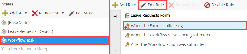 Edit Workflow Task State Rule