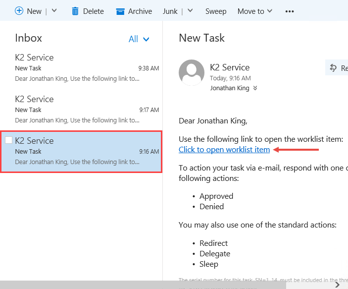 Task Notification Email