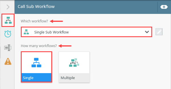 Call Sub Workflow Settings