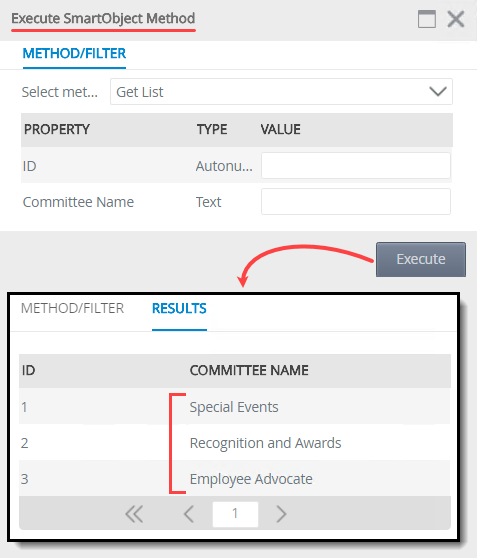 Execute Get List Method Results