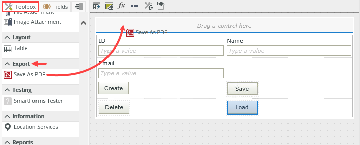 Add Save As PDF Control