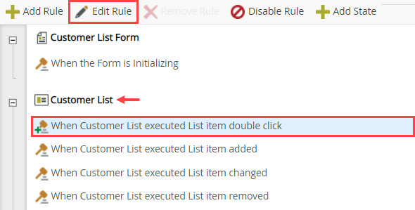 Edit Double Click Rule