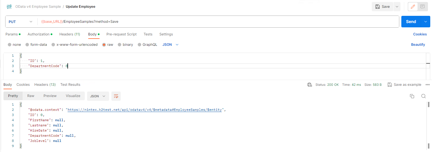 SmartObject OData API v4 endpoints