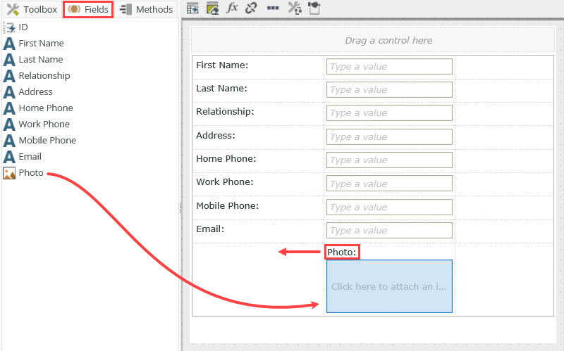 Adding a Control to a Table Cell