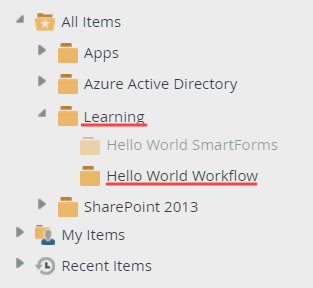 Hello World Workflow Categories