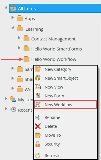 Select New Workflow