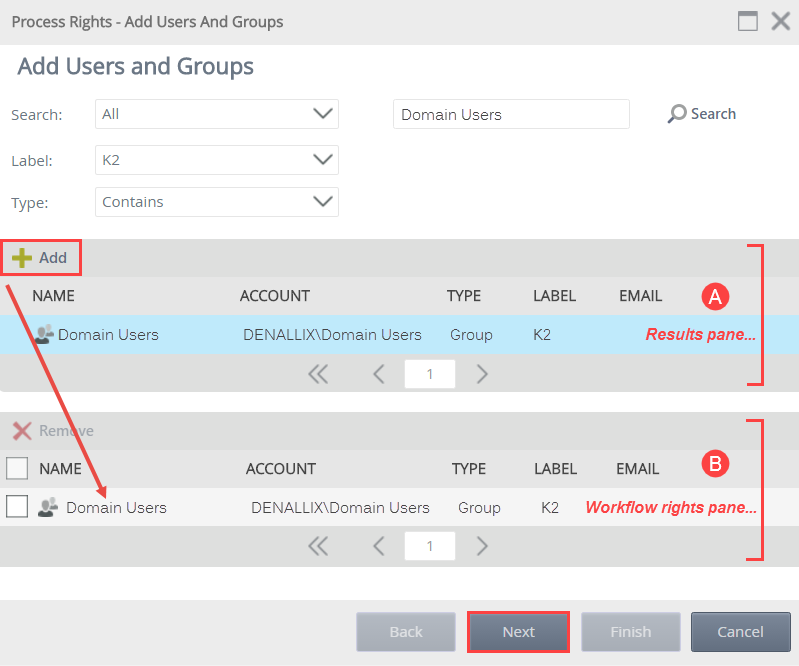 Adding Domain Users to Workflow Rights