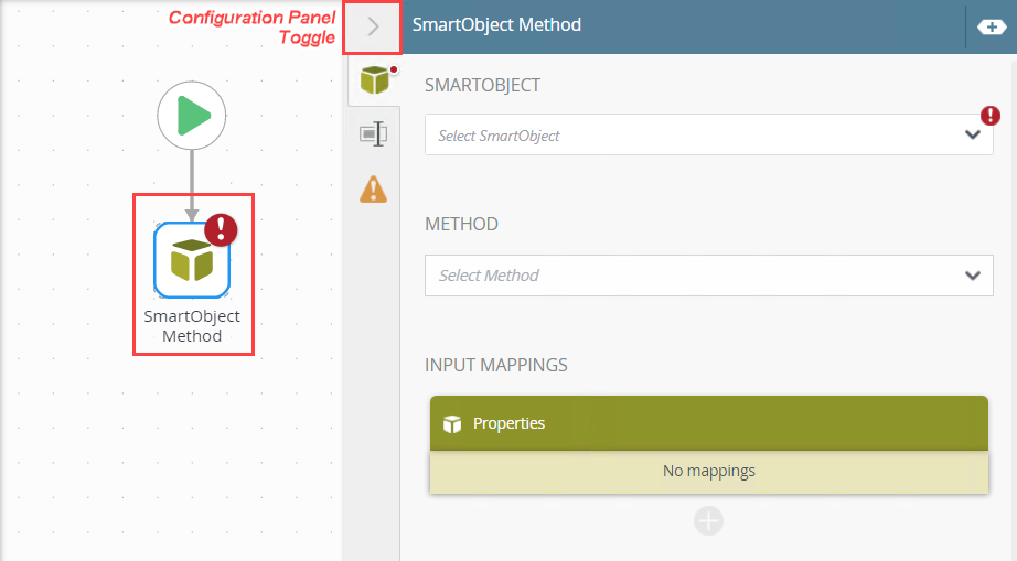 SmartObject Method Configuration Panel