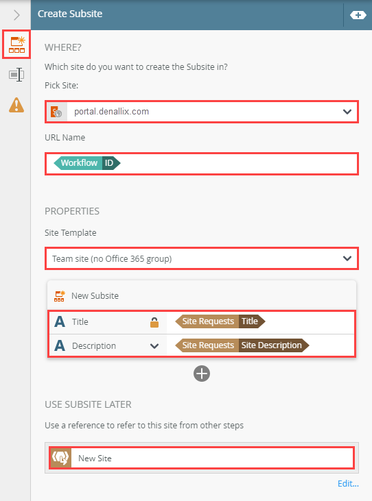 Subsite Settings