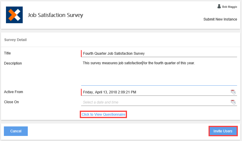 Submit New Instance Survey Form