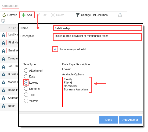 Add Lookup Property