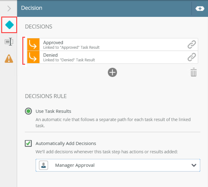 Summary of a Decision Step Configuration