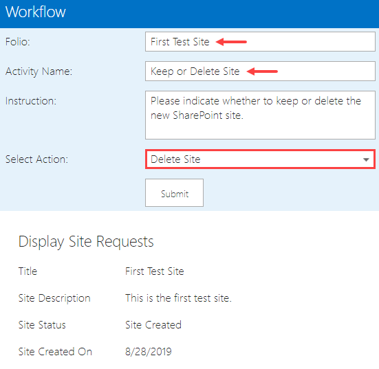 Workspace Workflow Form