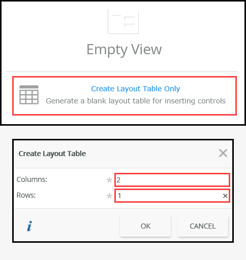 Create Layout Table Only